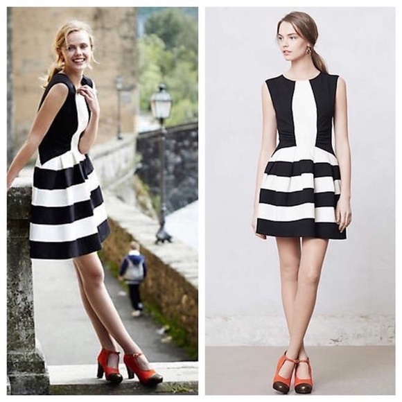 Anthropologie Dresses & Skirts - Eva Franco Strata Striped Fit & Flare Party Dress